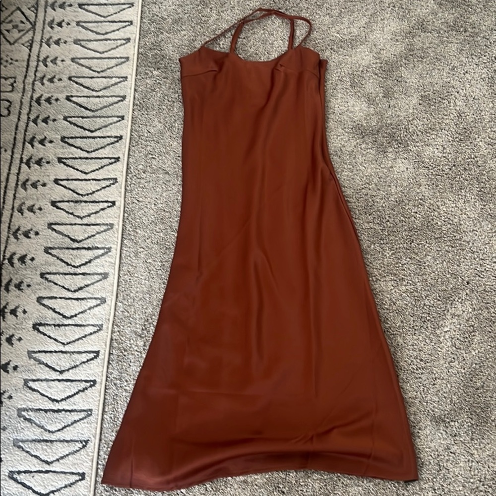 Nasty gal satin fall midi dress simple thin strap